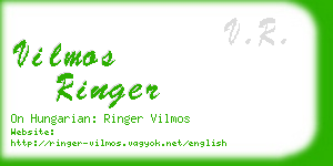 vilmos ringer business card